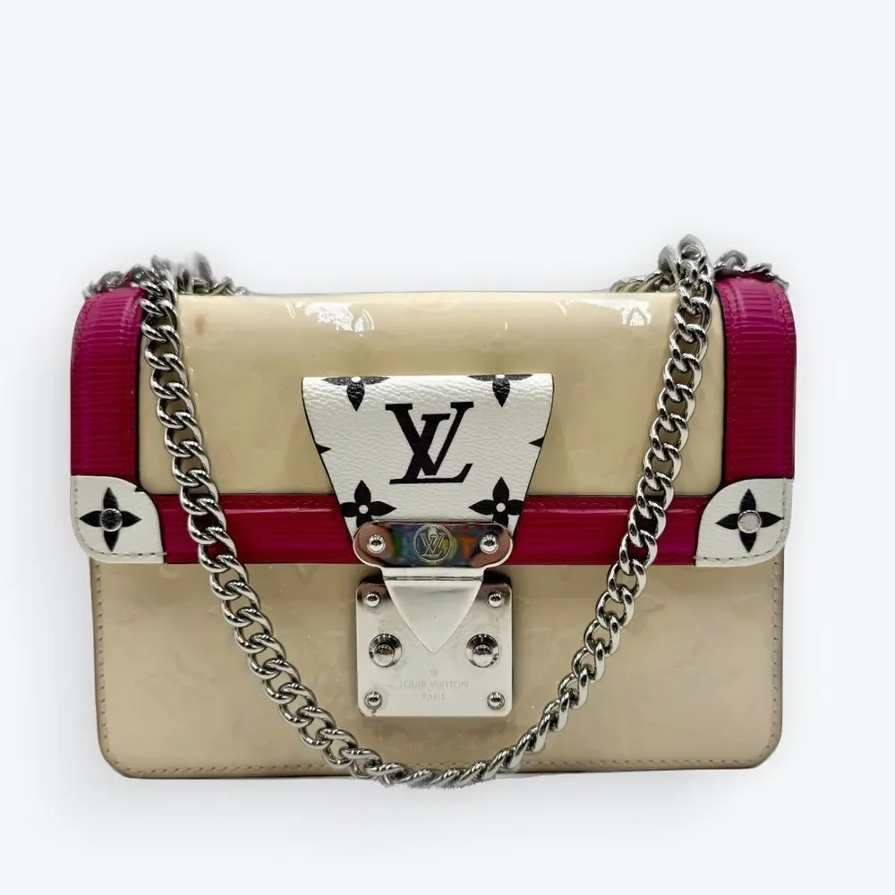 Auth Louis Vuitton LV Wynwood Monogram Vernis Epi Leather Crossbody Bag 2way